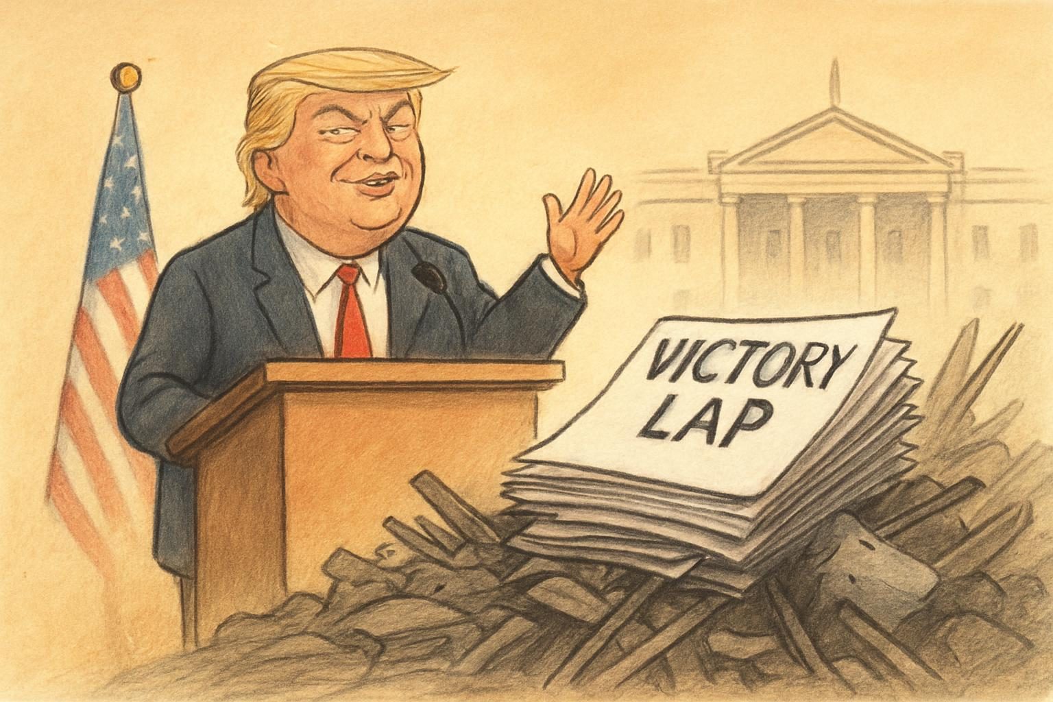 Trump’s economy talk is still all victory lap, no actual clean-up plan reader image