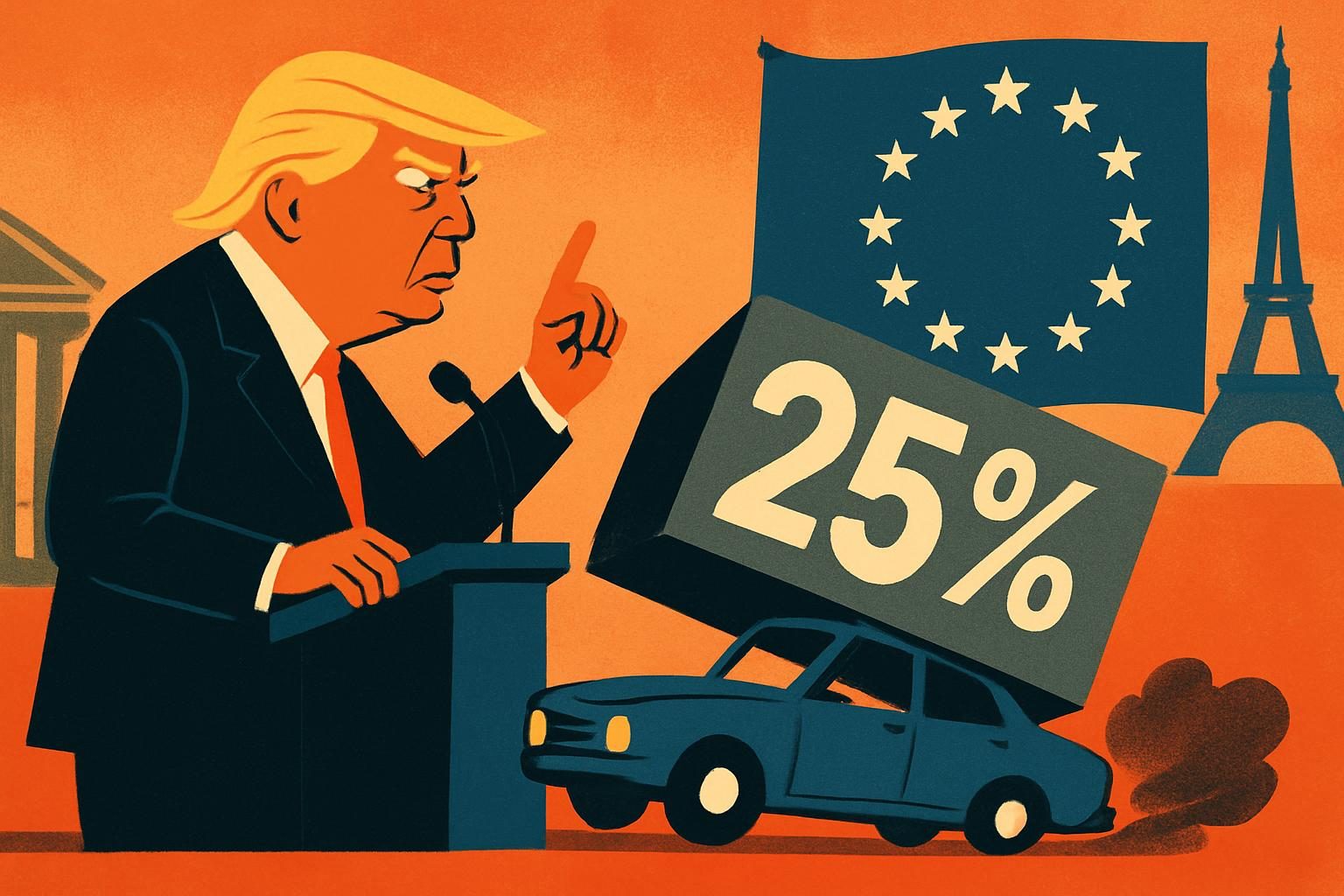 Trump says he’ll raise EU auto tariffs to 25% next week reader image