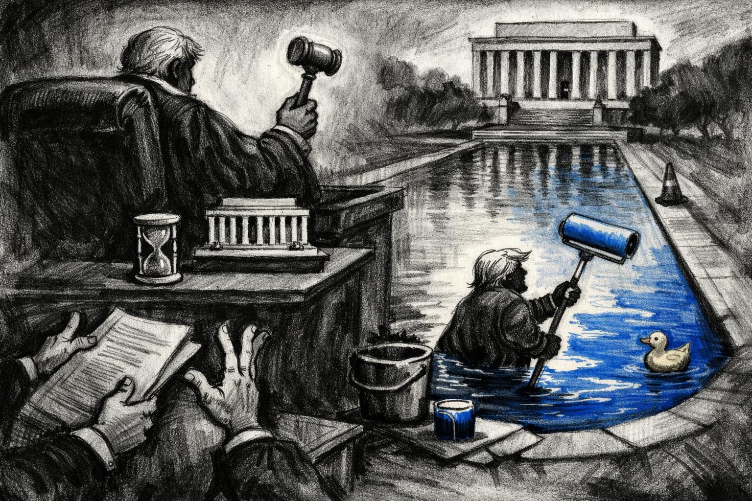 Trump’s blue Reflecting Pool project is now in preservation court reader image