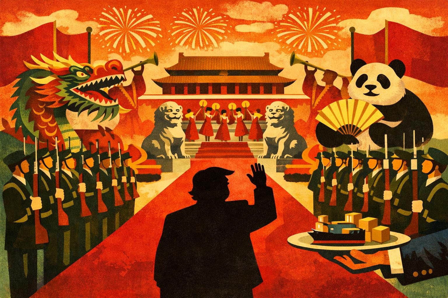 Trump heads to Beijing with ceremony doing part of the work reader image