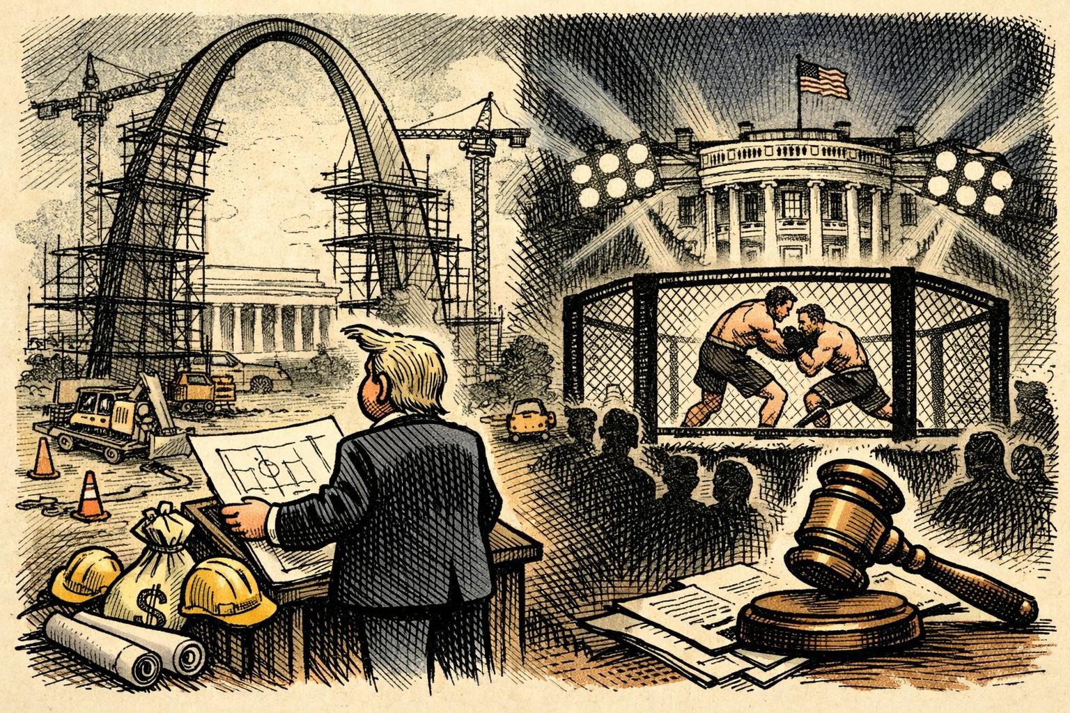 Trump arch plan faces more scrutiny as White House UFC fight is challenged in court reader image