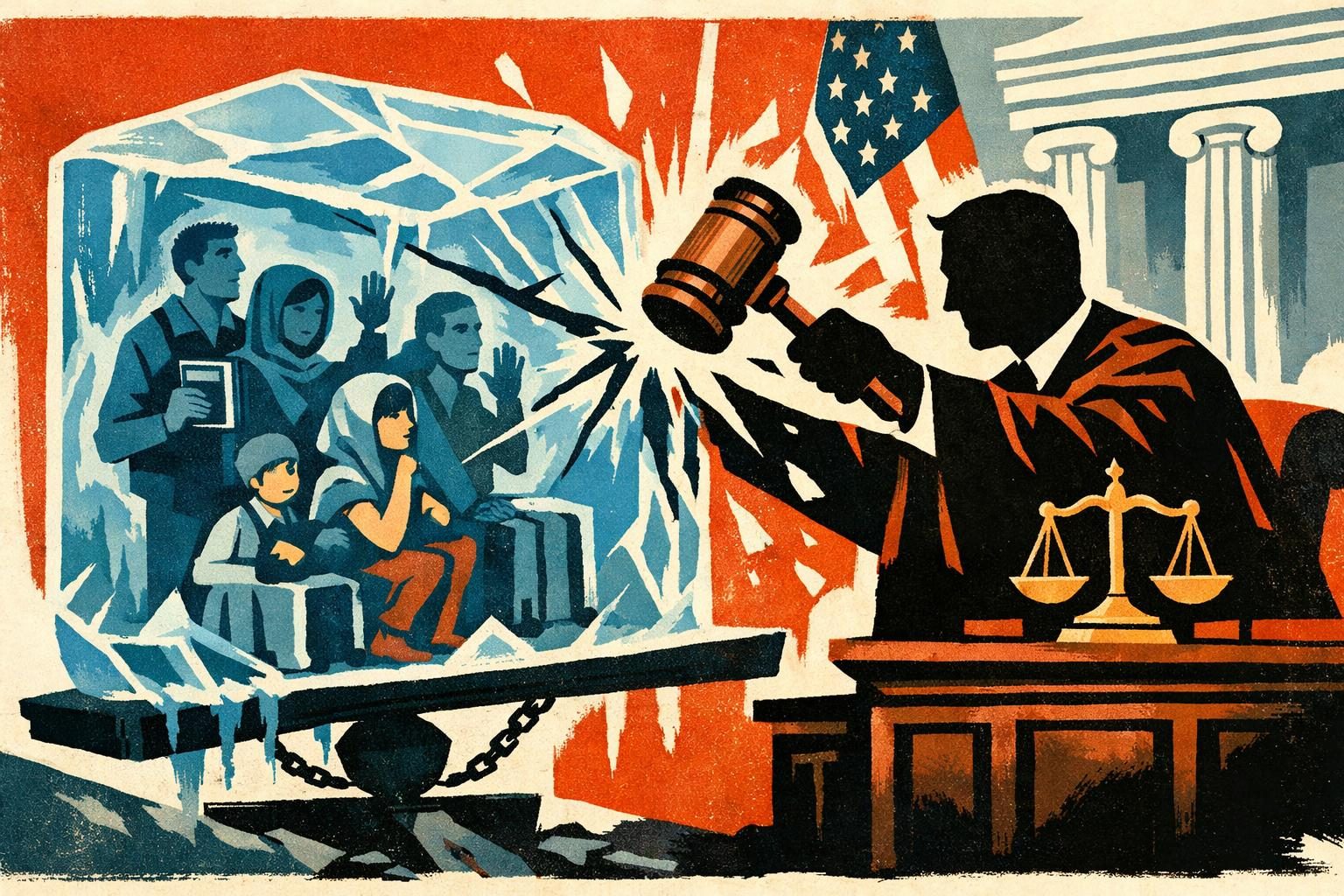 Judge checks the immigration freeze that left thousands in limbo