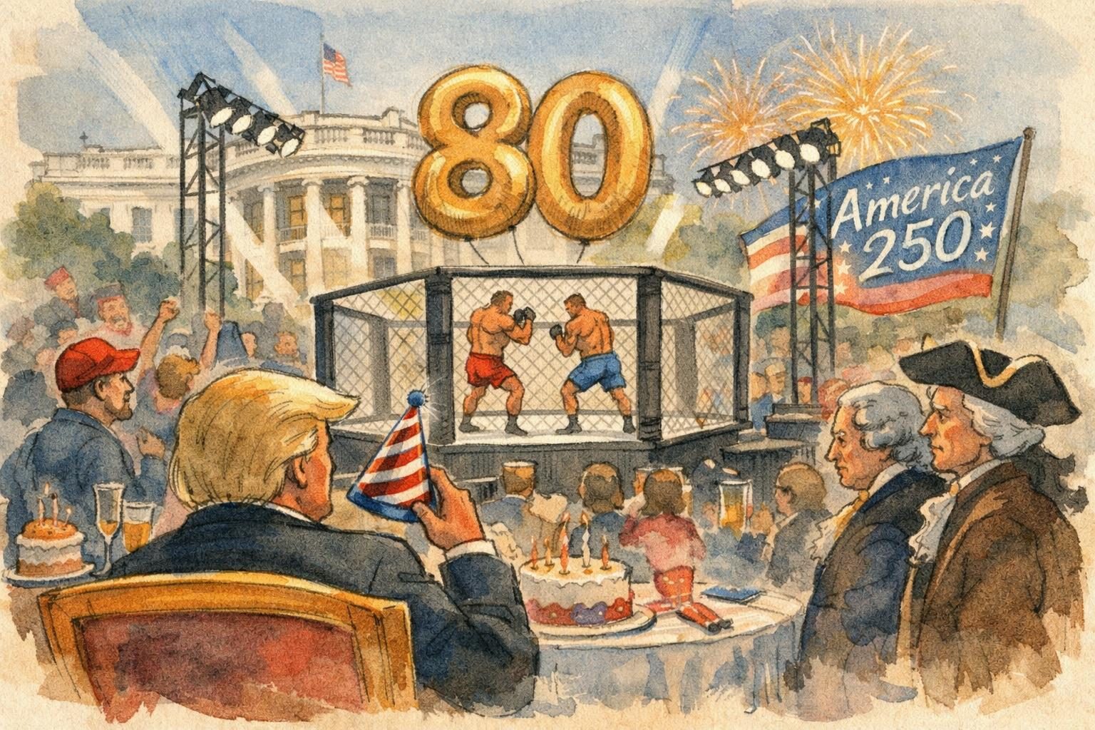 White House UFC event on Trump’s 80th birthday drew criticism over America 250 branding reader image