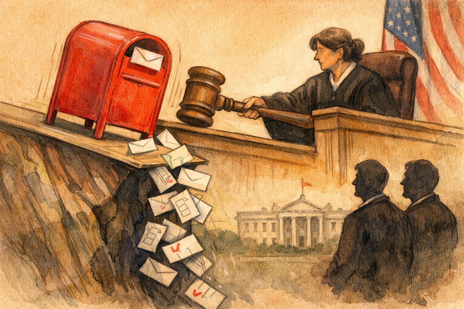 Judge Denies DOJ Bid to Pause Mail-Voting Injunction reader image