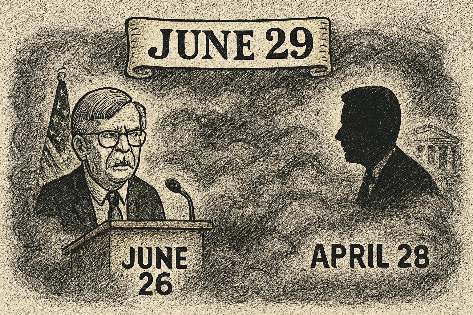 Bolton plea and Comey indictment were not June 29 or June 30 events reader image