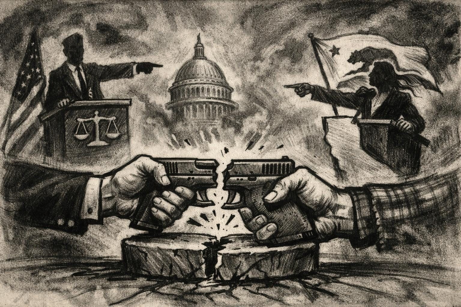 Justice Department sues California over Glock ban, escalating a fresh gun-rights clash reader image
