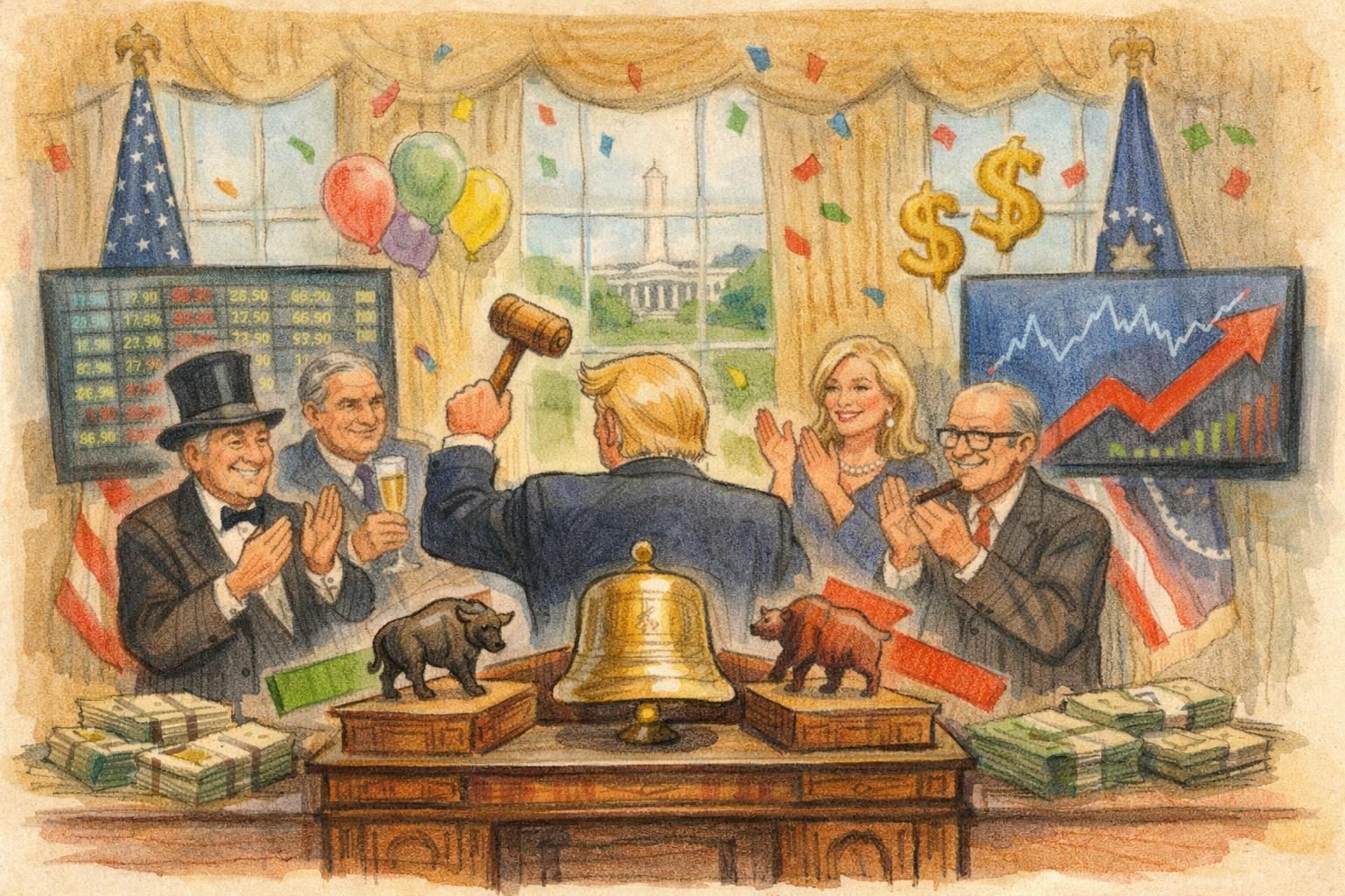 Trump turned a children’s savings rollout into an Oval Office stock-market spectacle reader image