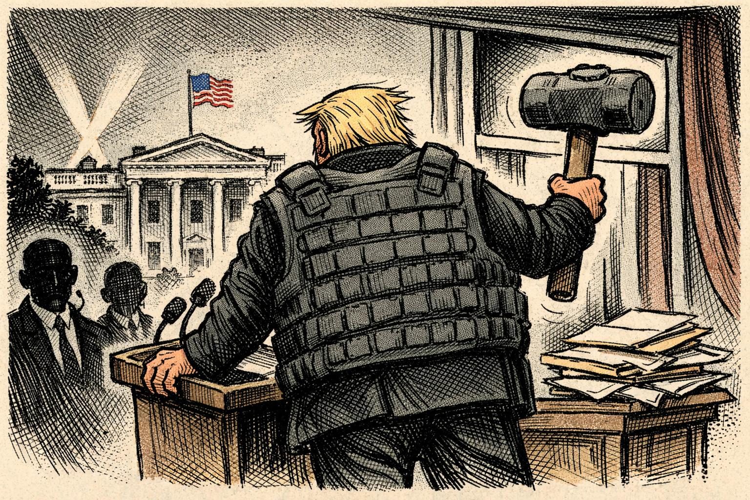 Trump’s “Radical Left Terrorism” Campaign Is a Blunt Instrument in a Bulletproof Vest reader image