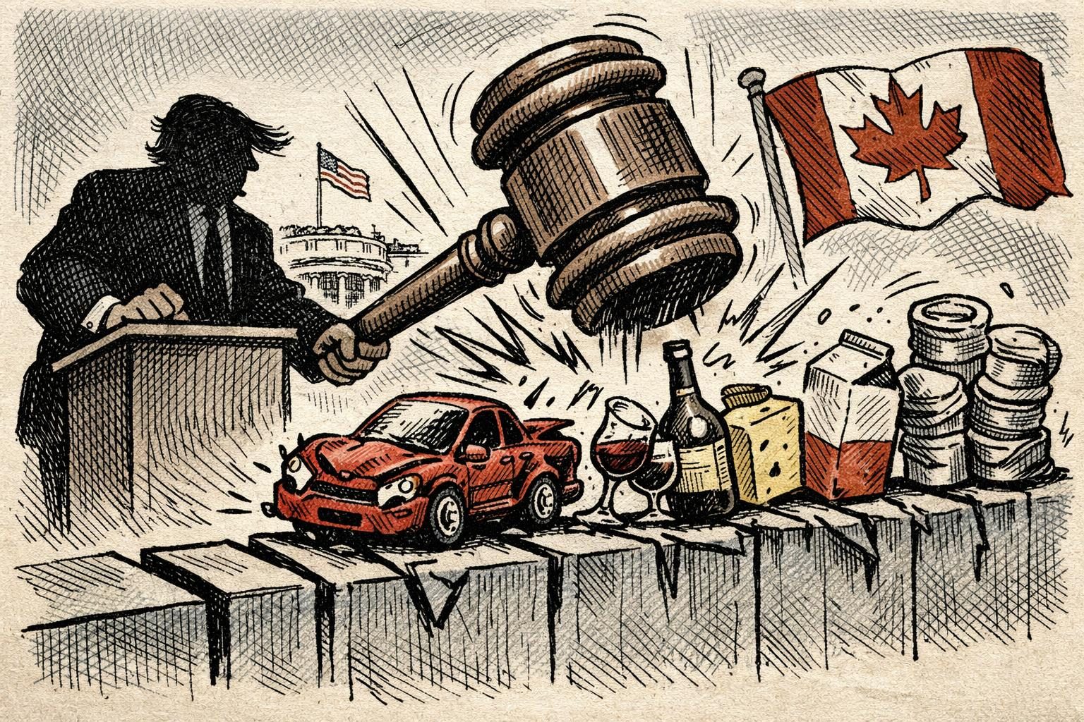 Trump issues separate Canada tariff proclamations on vehicles, alcohol, dairy and aluminum reader image