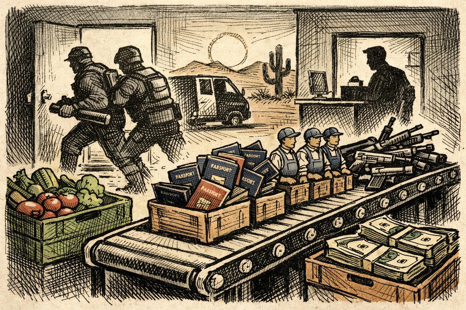 Federal agents execute search warrants at Arizona produce repacking company in visa-fraud and firearms probe