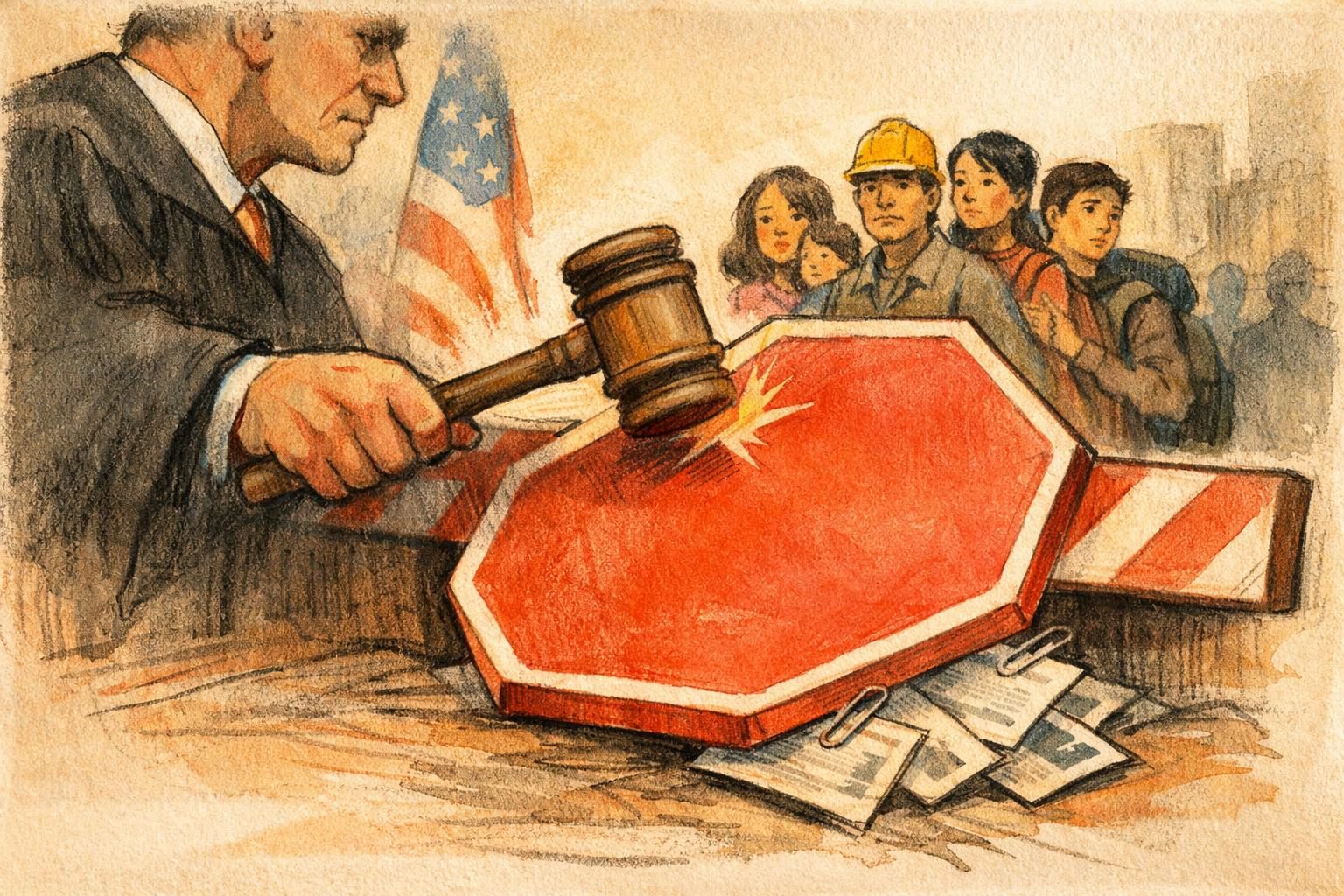 Judge Blocks a New Push to Yank Work Permits From Immigrants