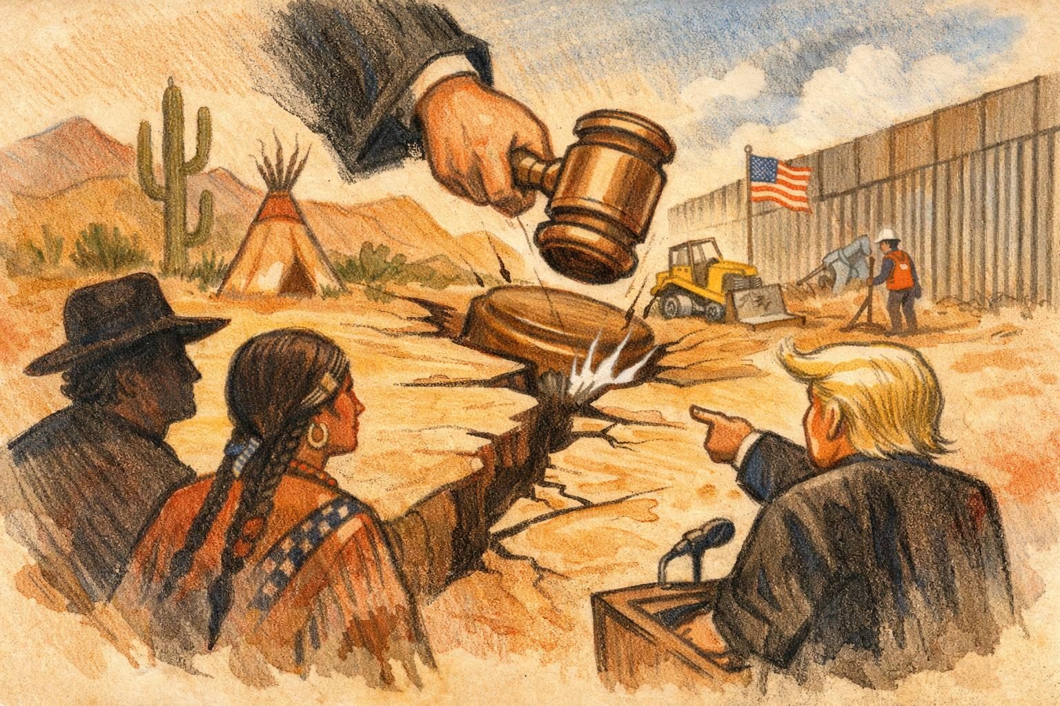 Judge clears Trump border-wall push on tribal land