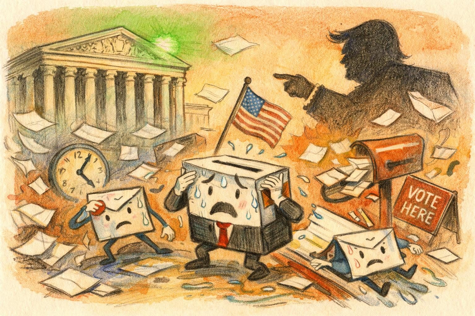 Supreme Court greenlights Trump’s mail-ballot attack, and the election system immediately starts sweating