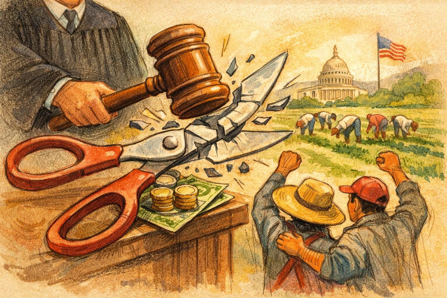 Judge says the farmworker pay cut was illegal