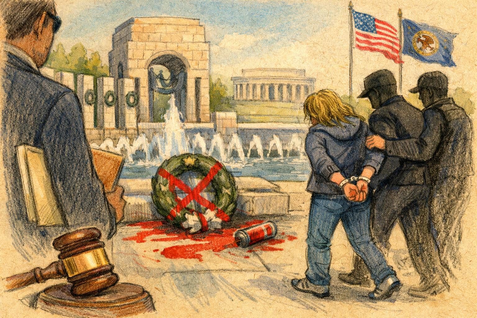 Kentucky woman indicted over vandalism at the World War II Memorial