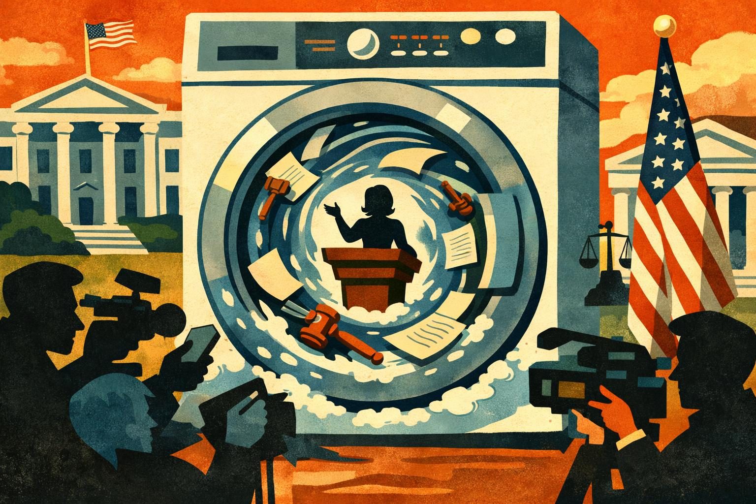 White House press secretary uses debut to launch new spin cycle