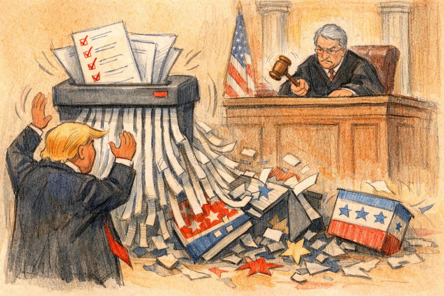 Judge blocks Trump’s voting-order gambit and tells agencies to unwind it